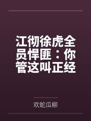 江彻徐虎全员悍匪：你管这叫正经公司？